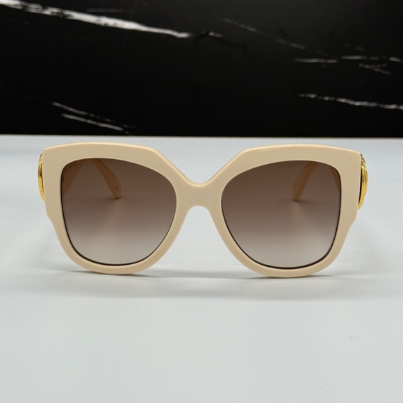NEW GG1407S 004 GUCCI SQUARE IVORY BROWN WOMEN SUNGLASSES GUCCI - Picture 5 of 14